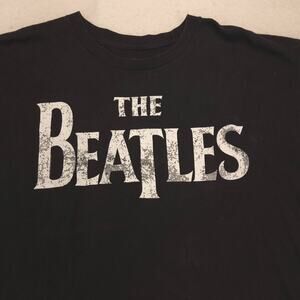 Beatles Band Short Sleeve Graphic Crew Neck Casual T Shirt Mens Size 2XL Black